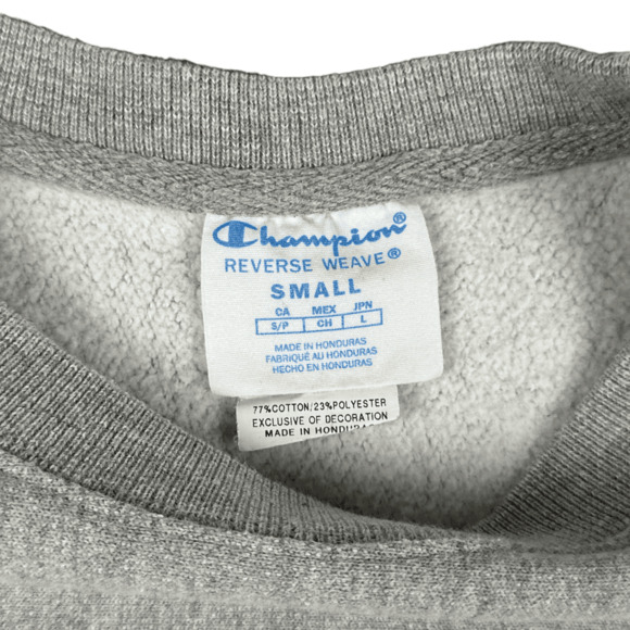 Champion Reverse Weave Sweater Womens SMALL Gray Sweatshirt Pullover Activewear - Picture 3 of 7